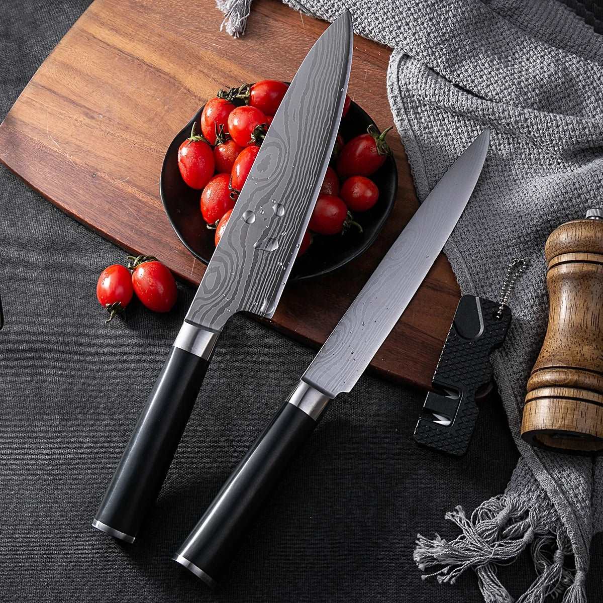 2PCS Best Quality Japanese Santoku Chef Kitchen Knive set with Gift box - VIP Hardware Store