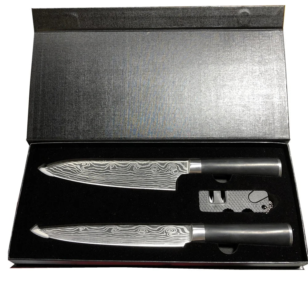 2PCS Best Quality Japanese Santoku Chef Kitchen Knive set with Gift box - VIP Hardware Store