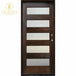 36 In. X 80 In. Ash Left - Hand Inswing 5 Lite Mistlite Decorative Glass Stained Mahogany Wood Prehung Front Door - VIP Hardware Store