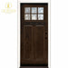 37.5 In. X 81.625 In. 6 Lite Craftsman - Stained Chestnut Mahogany Left - Hand Inswing Fiberglass Prehung Front Door - VIP Hardware Store