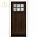 37.5 In. X 81.625 In. 6 Lite Craftsman - Stained Chestnut Mahogany Left - Hand Inswing Fiberglass Prehung Front Door - VIP Hardware Store