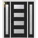 68.5 In. X 81.75 In. Celeste Right - Hand Inswing 4 - Lite Frosted Modern Painted Steel Prehung Front Door with Sidelites - VIP Hardware Store