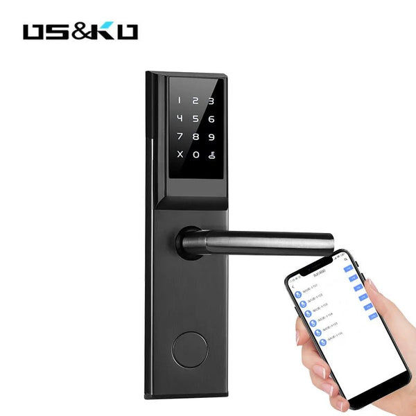 American standard security, keyless code, card reader, unlock electronic smart digital hotel house door lock. Works with WIFI and Bluetooth - VIP Hardware Store