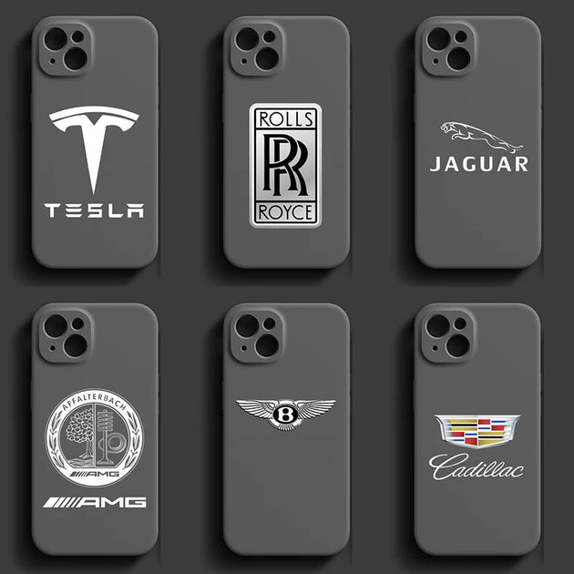 Car LOGO Phone Case for iPhone 15 Pro Max 13 12 11 Pro XR X Xs 8 7 Mini Brand Silicone Cases Back Cover - VIP Hardware Store