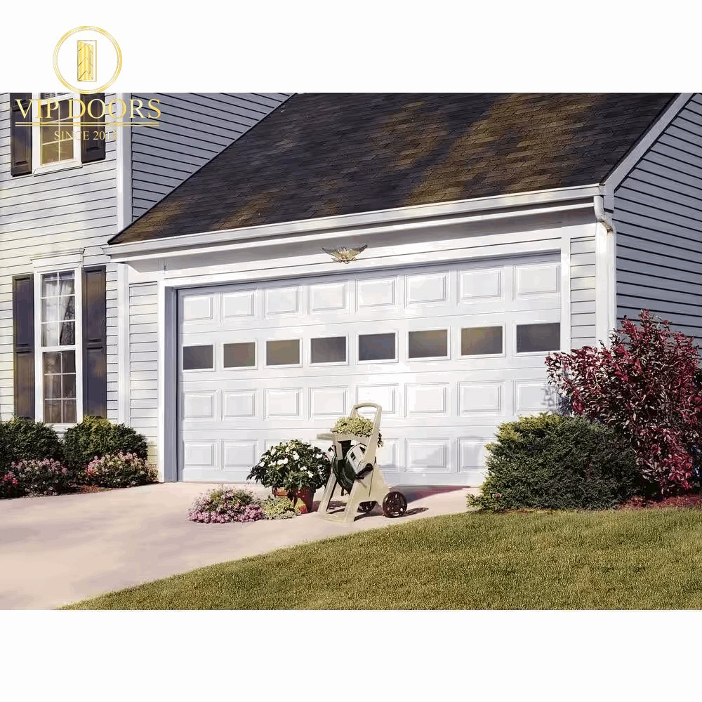 Classic Collection 9 Ft. X 7 Ft. 6.5 R - Value Insulated White Garage Door with Plain Windows - VIP Hardware Store