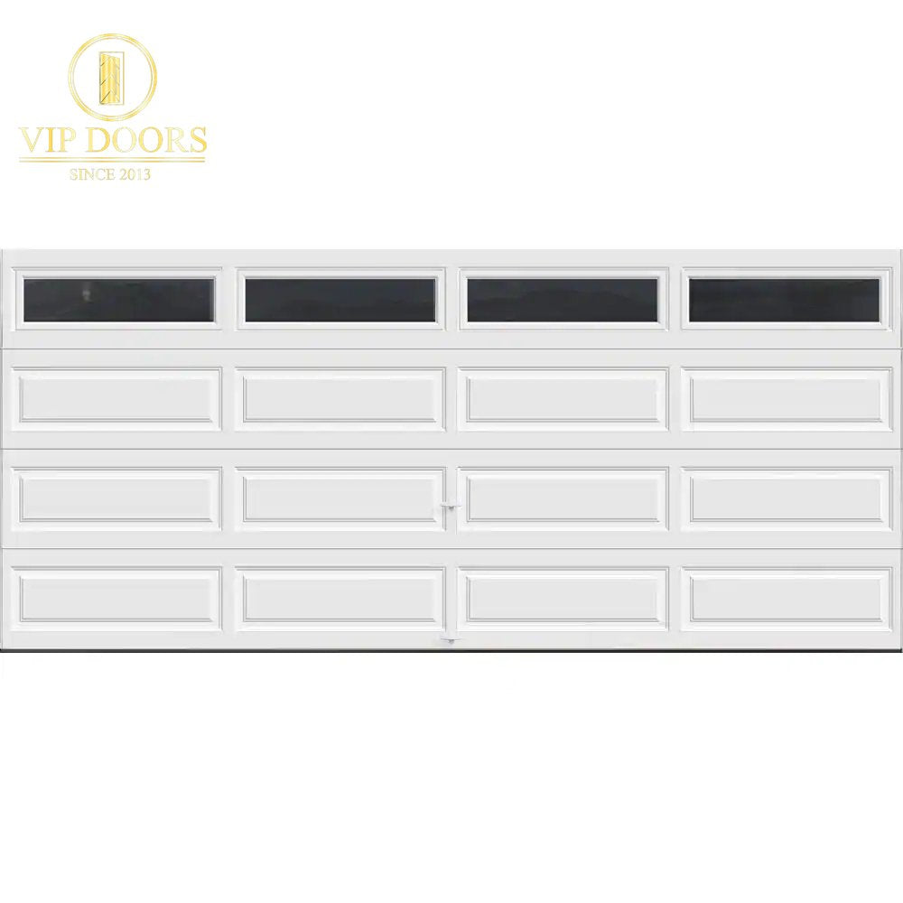 Classic Collection 9 Ft. X 7 Ft. 6.5 R - Value Insulated White Garage Door with Plain Windows - VIP Hardware Store