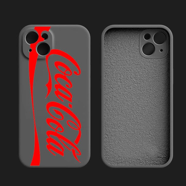 Drinks Brand Phone Case for iPhone 14 13 Pro 12 11 Pro Xs X XR Max 8 7 SE with Cloth Silicone Cases Soft Back Cover - VIP Hardware Store