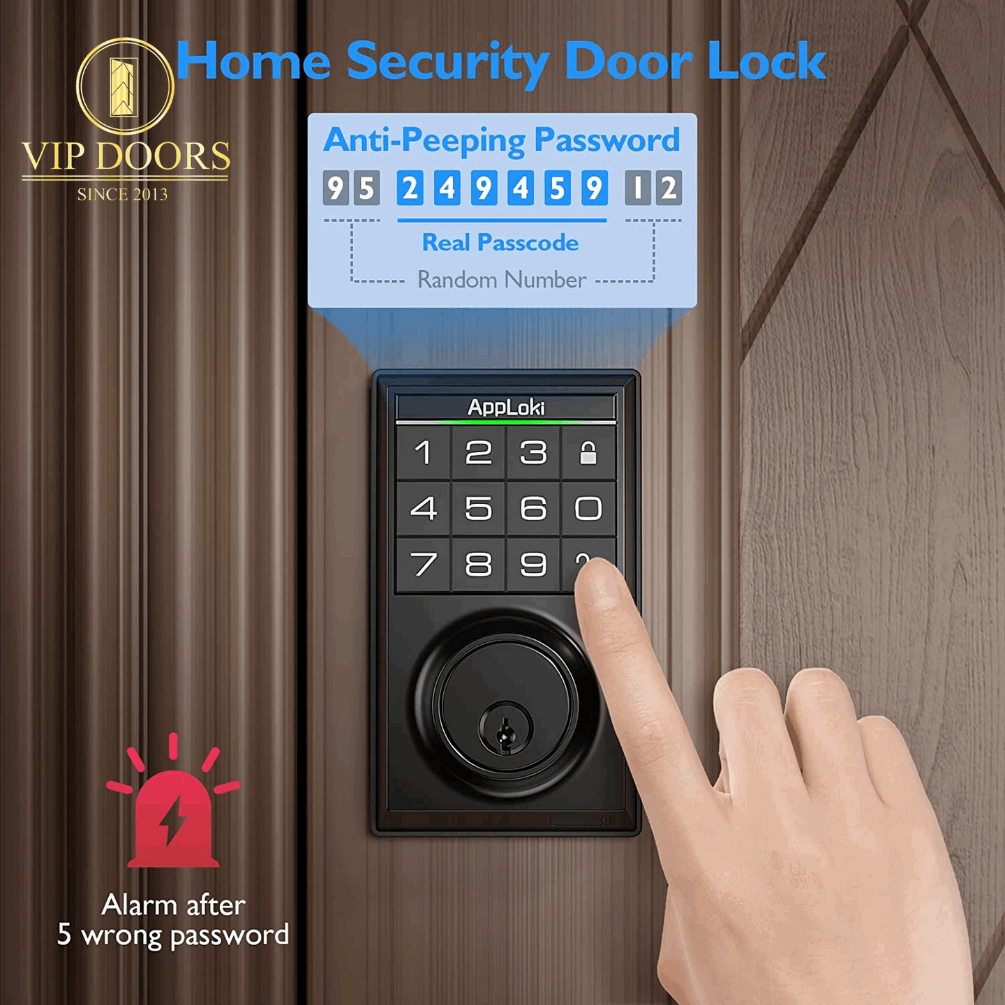 Smart Lock, Electronic Keypad Deadbolt Lock, Keyless Entry Door Lock with Auto-Lock, 100 User Codes, Anti-Peeping Password, Easy to Install and Program, Keypad Door Lock for Home Bedroom