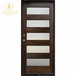 36 In. X 80 In. Ash Left-Hand Inswing 5 Lite Mistlite Decorative Glass Stained Mahogany Wood Prehung Front Door