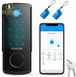 Fingerprint Smart Lock, Keypad Door Lock with Deadbolt, Keyless Entry Door Lock with Bluetooth APP, Front Door Lock Works with Alexa Voice, Fob, E-Key and Code, Auto-Lock for Home Apartment