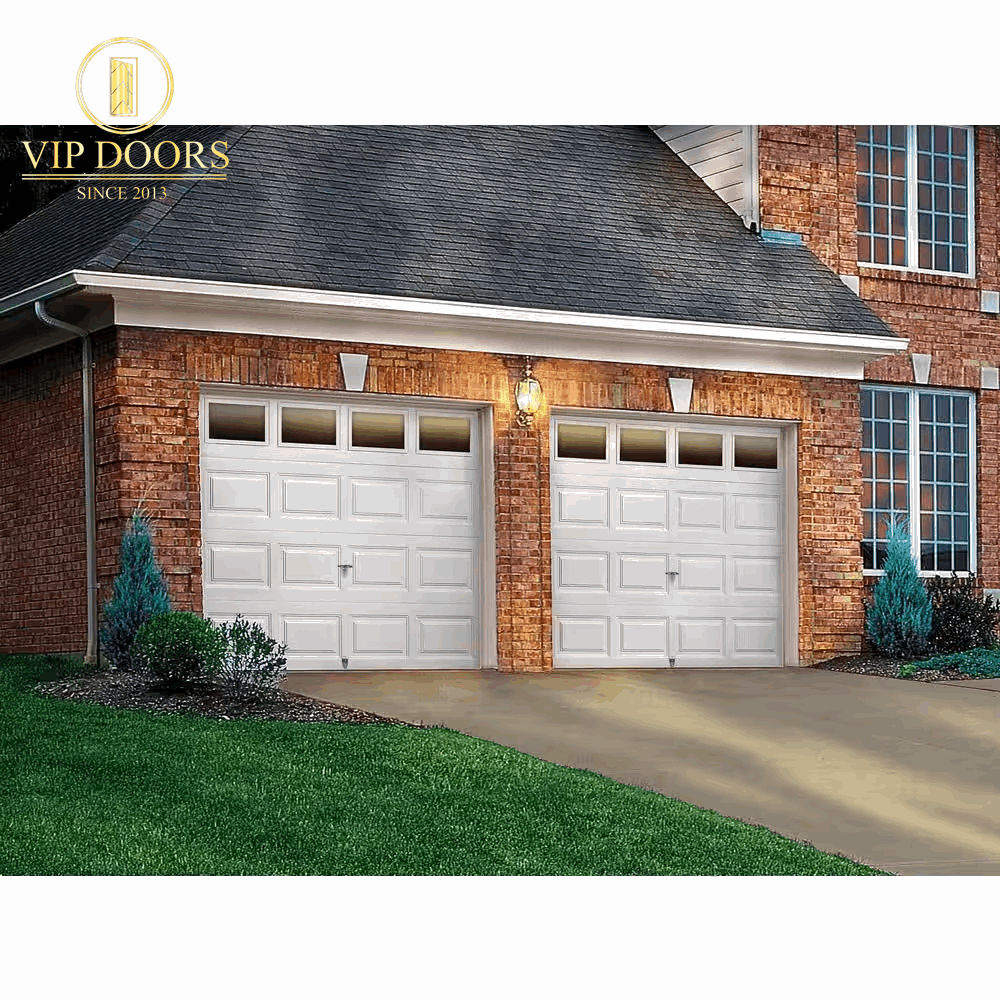 Classic Collection 9 Ft. X 7 Ft. 6.5 R-Value Insulated White Garage Door with Plain Windows