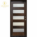 36 In. X 80 In. Ash Left-Hand Inswing 5 Lite Mistlite Decorative Glass Stained Mahogany Wood Prehung Front Door