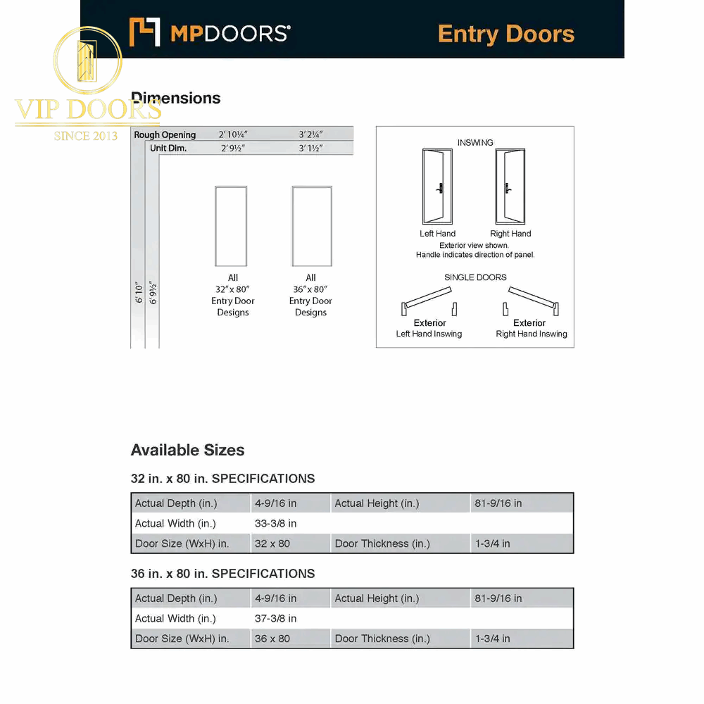 36 In. X 80 In. Left-Hand Inswing Narrow Lite Water Wave Glass Black Painted Fiberglass Prehung Front Door