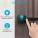 [Newest Upgrade 2023] Fingerprint Door Lock, Keyless Entry Door Lock with App Control, Biometric Smart Lock with Reversible Handle, Bluetooth, Key, Keypad Deadbolt Lock for Home Bedroom Hotel