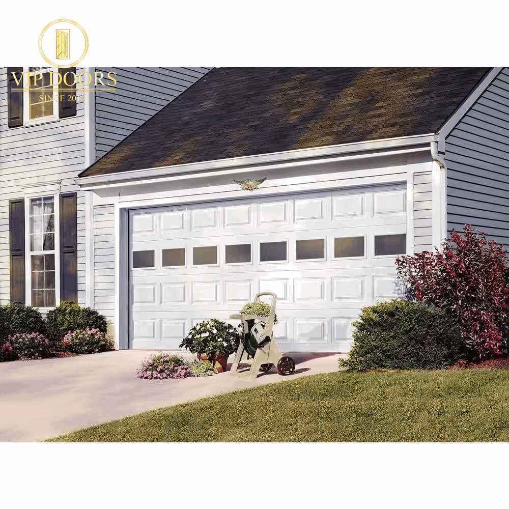 Classic Collection 9 Ft. X 7 Ft. 6.5 R-Value Insulated White Garage Door with Plain Windows