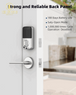 Keyless Entry Door Lock,  Fingerprint Door Lock with Keypads, Electronic Digital Deadbolt Smart Lock for Front Door, Support IC Cards, Touchscreen Auto Lock, Anti-Peeking Password