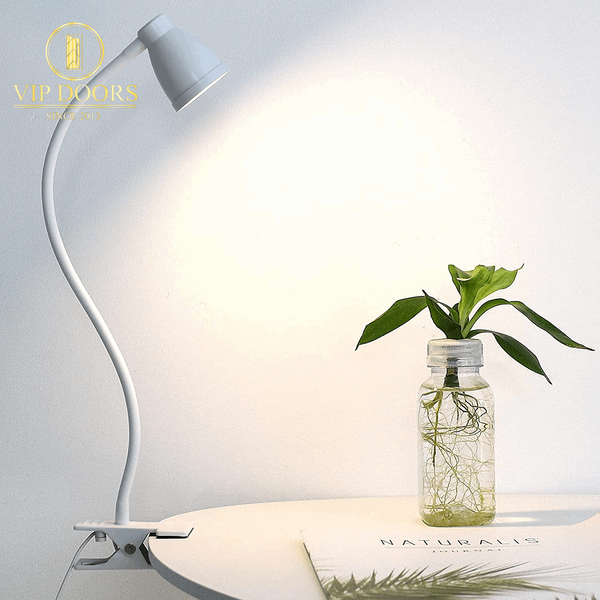 Desk Lamp Clip-On Reading Light, 3 Color * 5 Brightness Study Lamp with Flexible Neck & Clamp, Reading Lamp for Bedside Book Reading, Painting Board, Music Stand, Etc