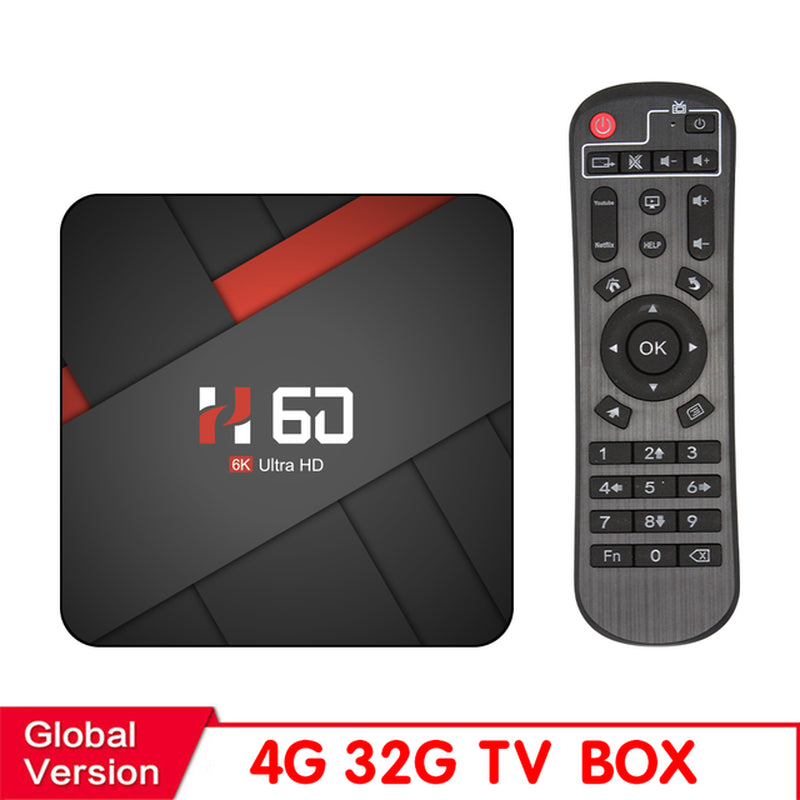 HONGTOP Android 10.0 TV BOX 4GB 64GB 6K Voice Assistant 1080P Video TV Receiver Wifi 2.4G&5G Bluetooth Smart TV Box Set Top Box