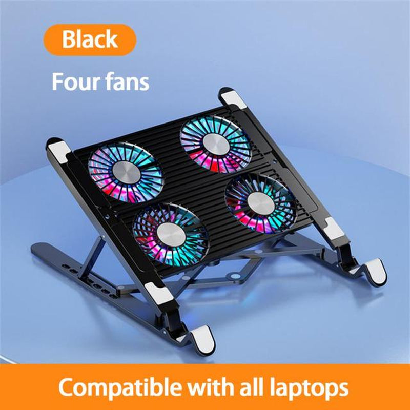 Gaming Cooler Laptop Stand Foldable Laptop Cooling Pad with 2/4 Fan Silent for Macbook Laptop Cooler Notebook Accessories LOL OW