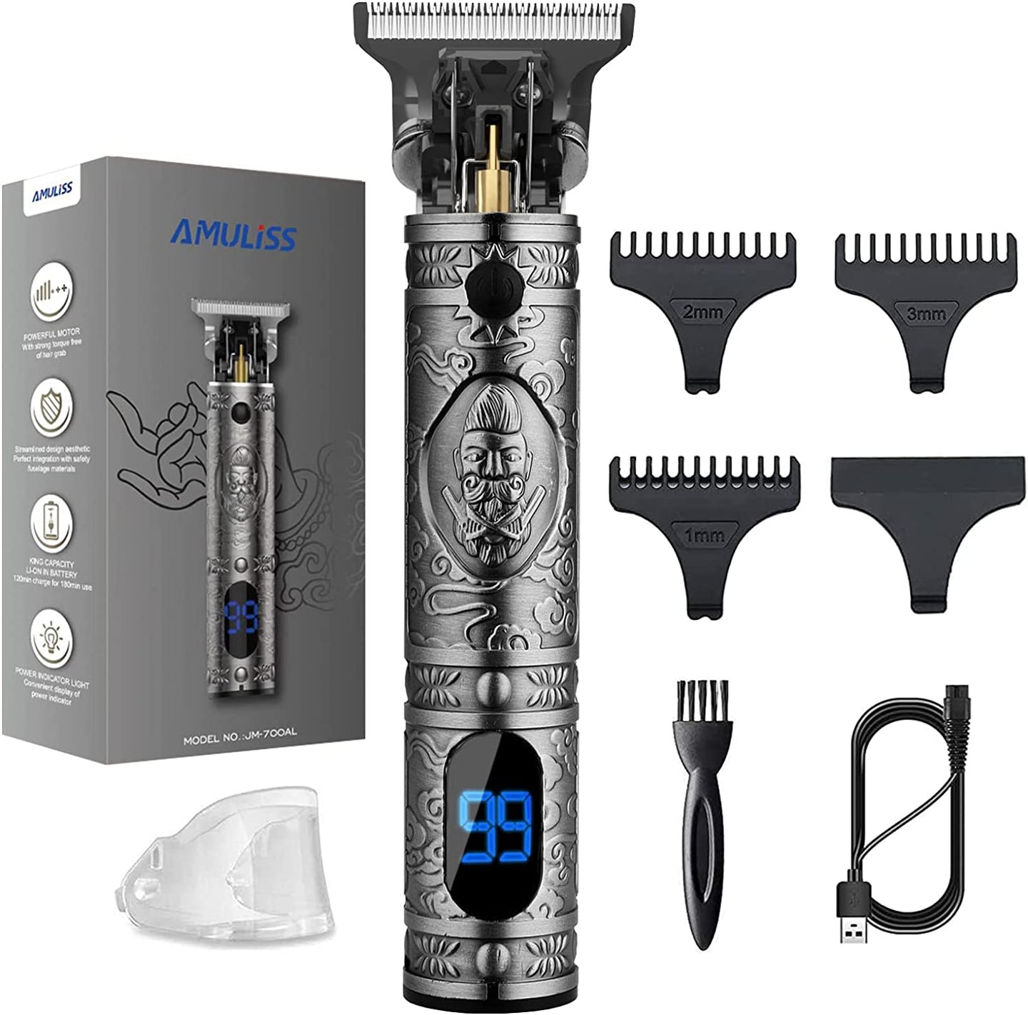 Professional Men&Women Hair Clippers Zero Gapped Cordless Hair Trimmer Professional Haircut & Grooming Kit for Men Rechargeable LED Display