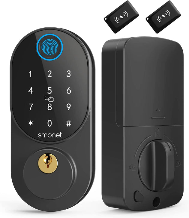 Keyless Entry Door Locks with Keypads, Smart Fingerprint Front Door Lock with Touchscreen Auto Lock,Electronic Digital Biometric Deadbolt Support IC Card, Code,Key Wireless Home Combination Lock