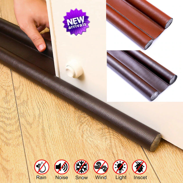 PU Leather Doors Bottom Sealing Strip Weather Stripping Draft Blocker Guard Sound Proof Noise Reduction under Door Draft Stopper