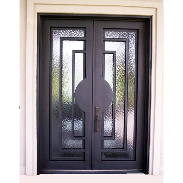 Hestia Modern Iron Prehung Front Entry Doors