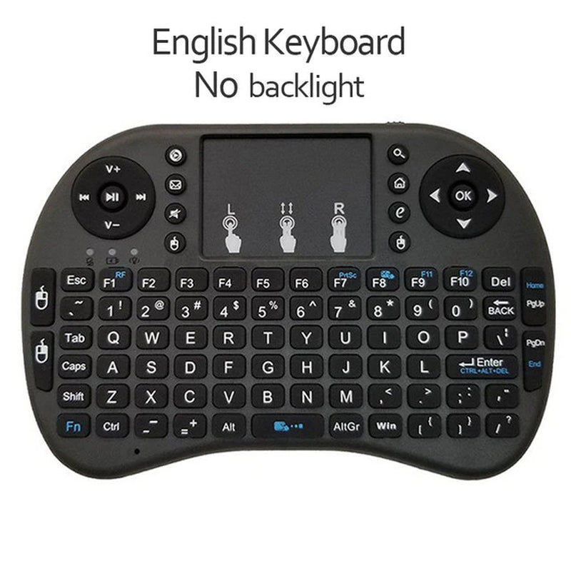 Colorful Backlight English Russian 2.4G Air Mouse Remote Touchpad for Android TV Box PC I8 Mini Wireless Keyboard