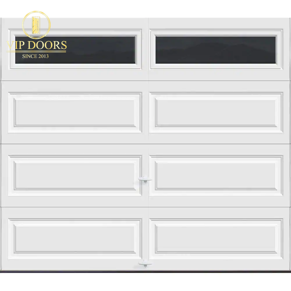 Classic Collection 9 Ft. X 7 Ft. 6.5 R-Value Insulated White Garage Door with Plain Windows