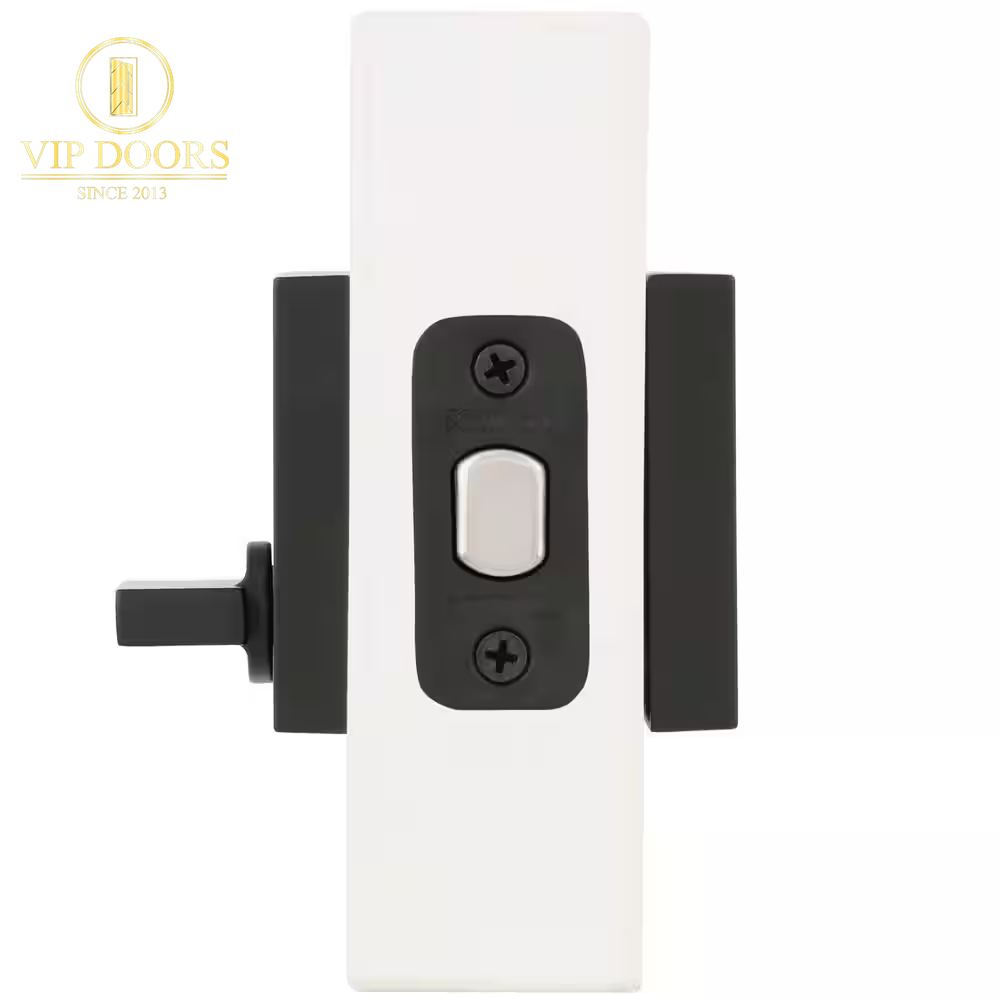 Downtown Low Profile Iron Black Square Single Cylinder Contemporary Deadbolt Featuring Smartkey Security